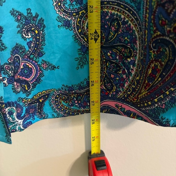 Talbots Top Womens Extra Large Paisley Button Front Mature Art Artsy Ladies - Picture 9 of 10